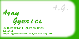 aron gyurics business card